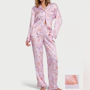 NWT Victoria’s Secret Glazed Satin Long Pajama Set, S